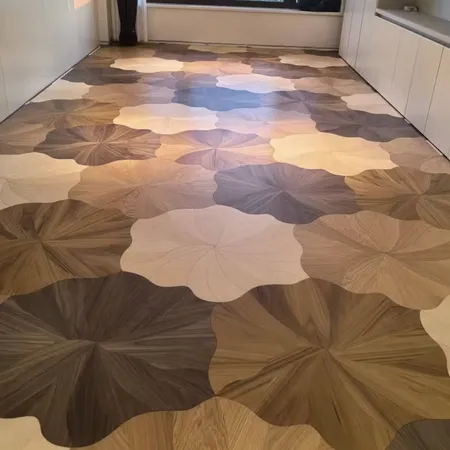Floor Product Showcase 03 Curvilinear Shape Design Hardwood Flooring